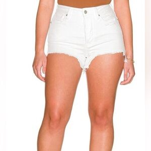 💥PRICE DROP💥 Bombshell Short Cut OffShorts Denim in White-NWT